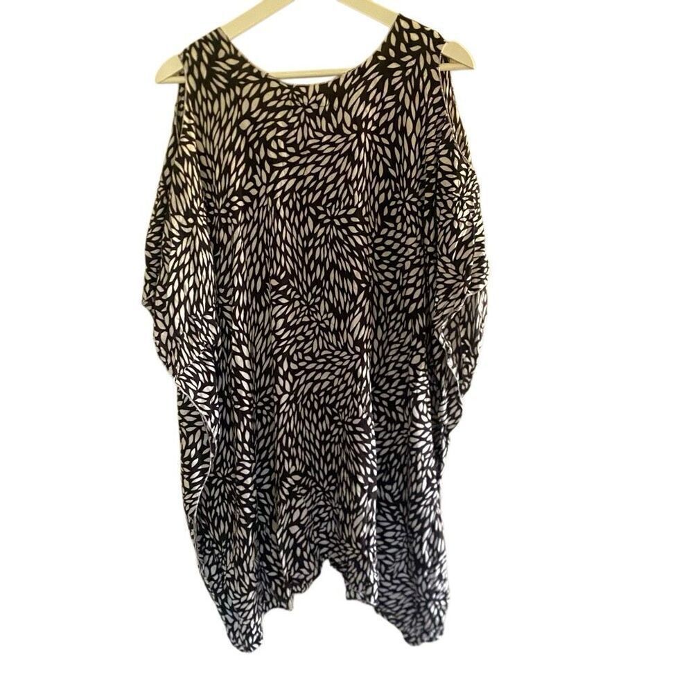 Milana Hawaii bathing suit cover up black white OSFM